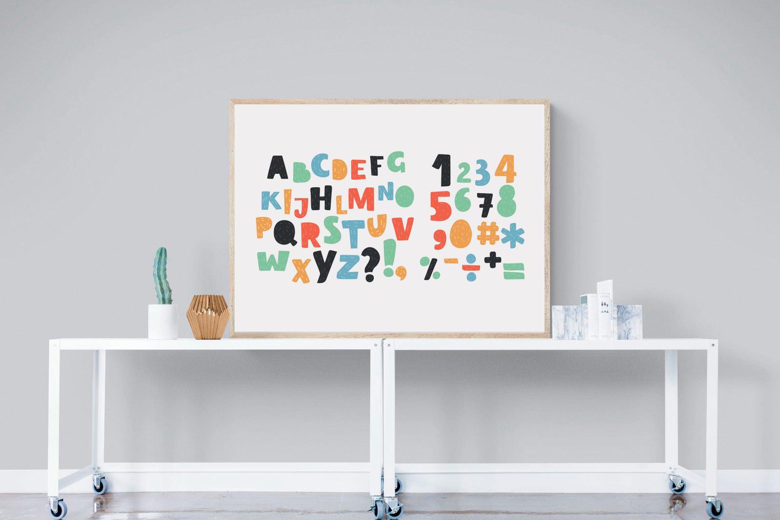 Letters & Numbers-Wall_Art-120 x 90cm-Mounted Canvas-Wood-Pixalot