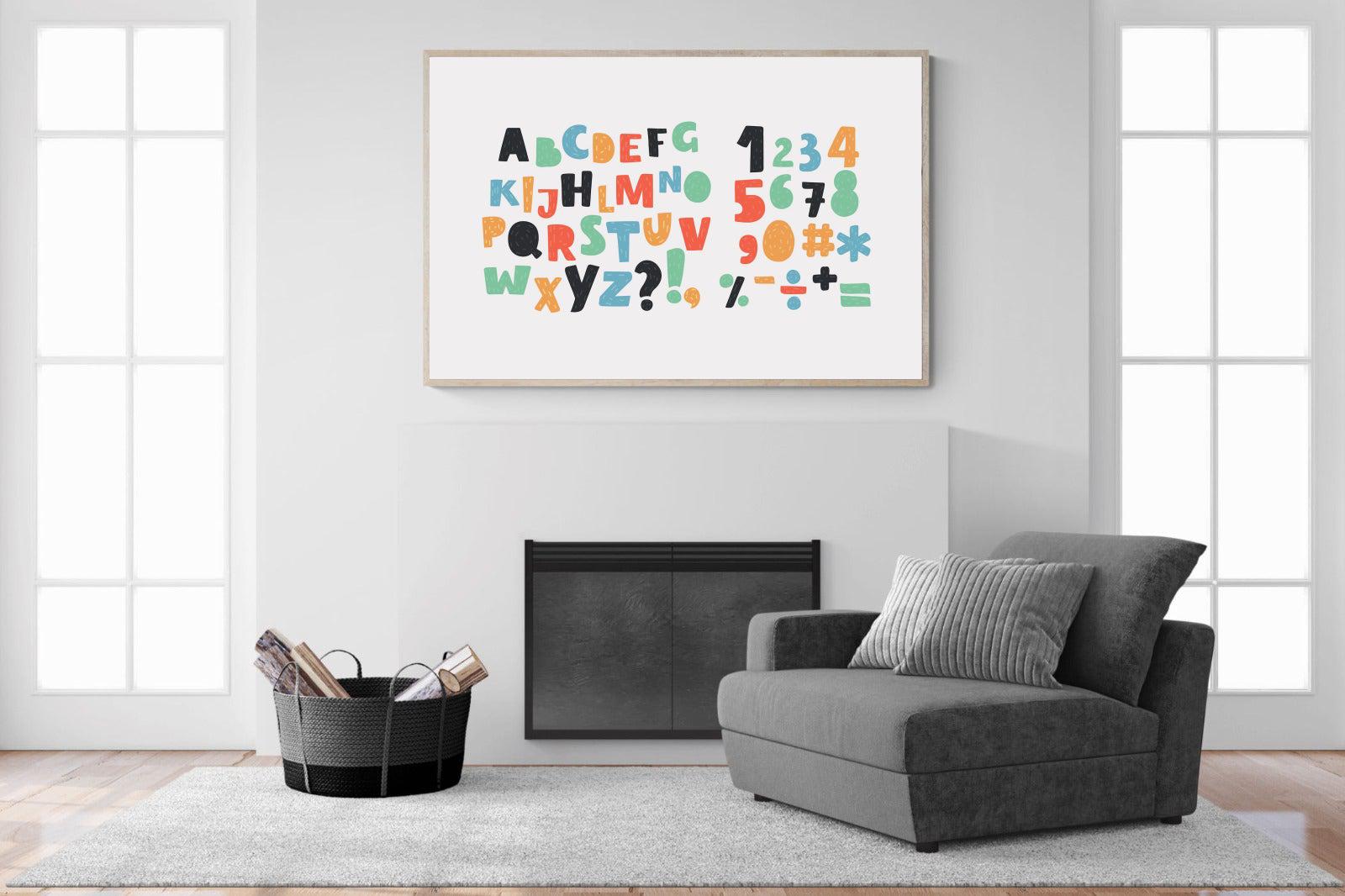 Letters & Numbers-Wall_Art-150 x 100cm-Mounted Canvas-Wood-Pixalot