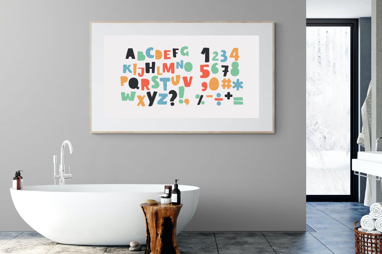 Letters & Numbers-Wall_Art-180 x 110cm-Framed Print-Wood-Pixalot