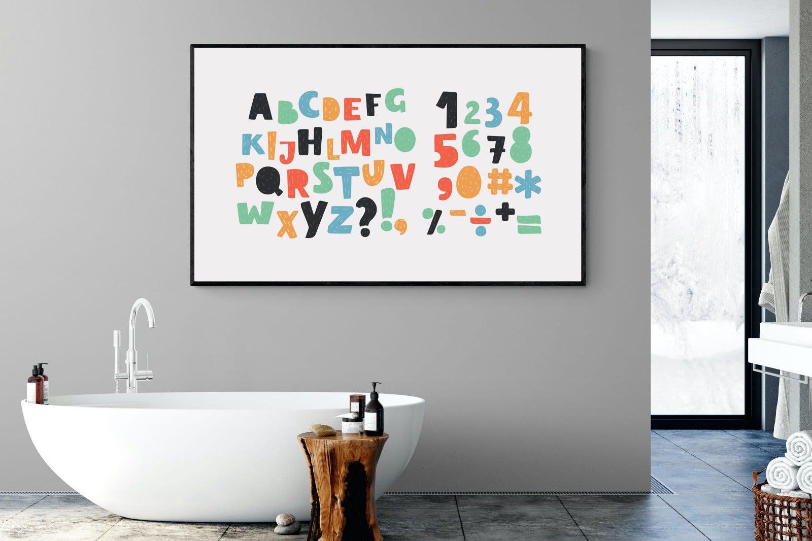 Letters & Numbers-Wall_Art-180 x 110cm-Mounted Canvas-Black-Pixalot