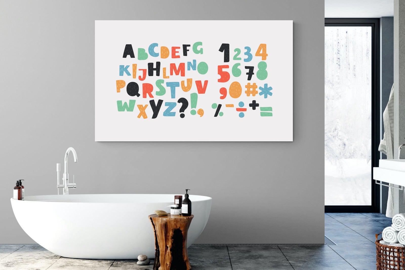Letters & Numbers-Wall_Art-180 x 110cm-Mounted Canvas-No Frame-Pixalot