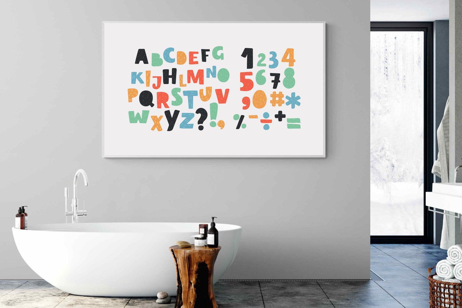 Letters & Numbers-Wall_Art-180 x 110cm-Mounted Canvas-White-Pixalot