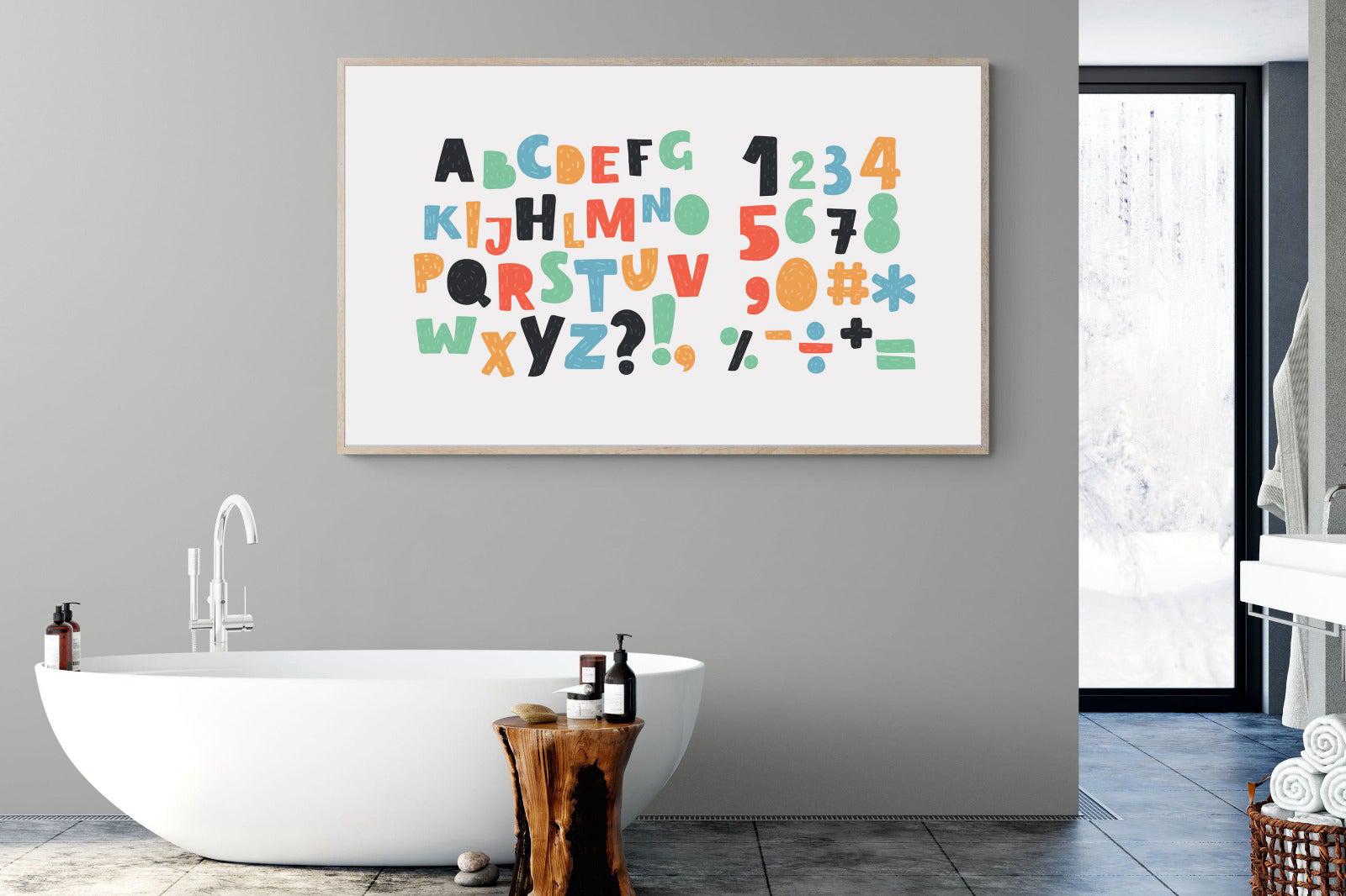 Letters & Numbers-Wall_Art-180 x 110cm-Mounted Canvas-Wood-Pixalot