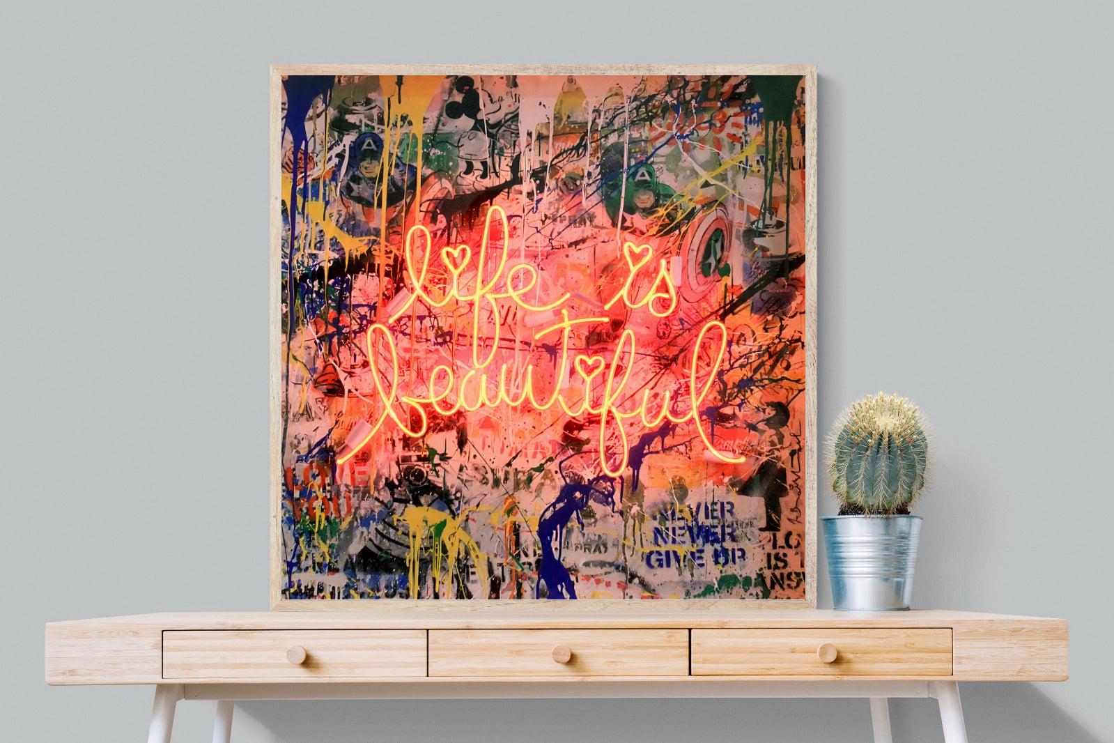 Life is Beautiful-Wall_Art-100 x 100cm-Mounted Canvas-Wood-Pixalot