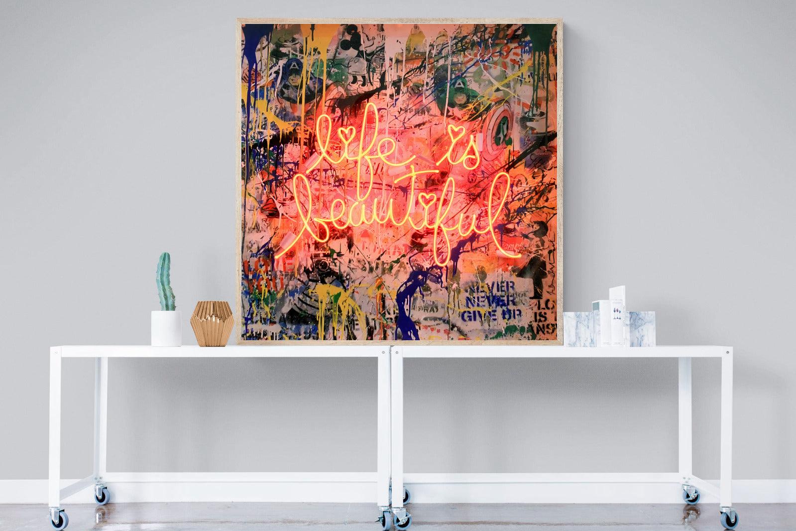 Life is Beautiful-Wall_Art-120 x 120cm-Mounted Canvas-Wood-Pixalot