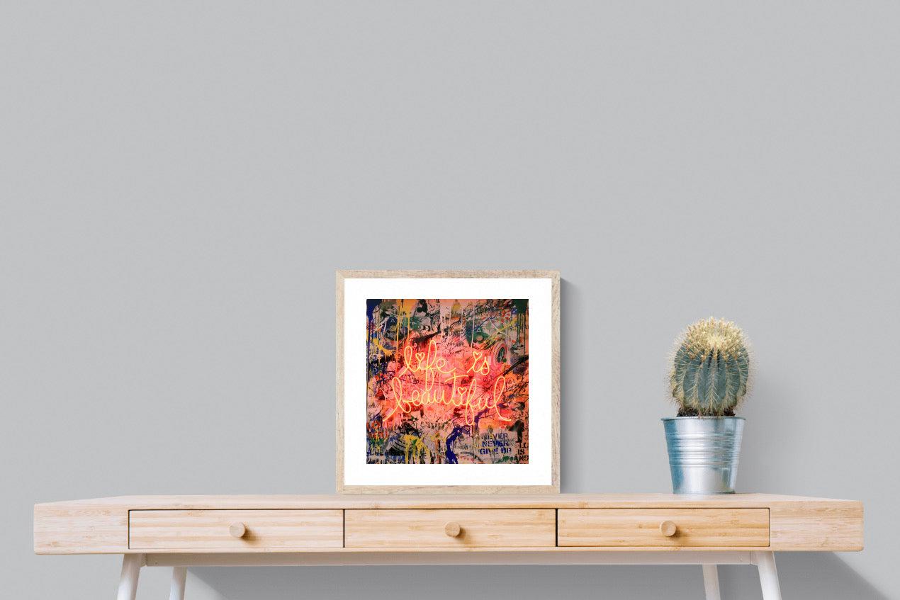Life is Beautiful-Wall_Art-50 x 50cm-Framed Print-Wood-Pixalot