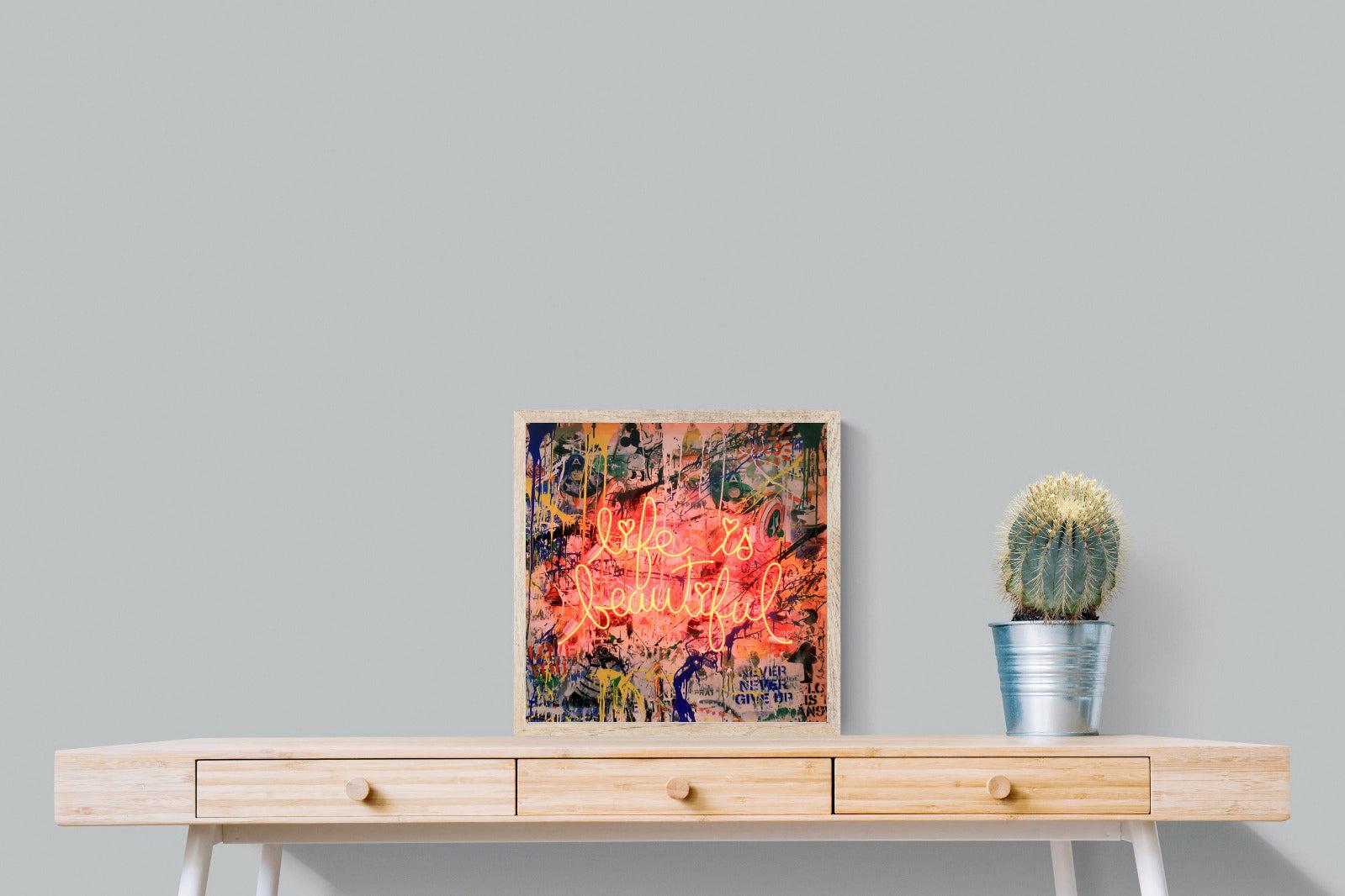 Life is Beautiful-Wall_Art-50 x 50cm-Mounted Canvas-Wood-Pixalot