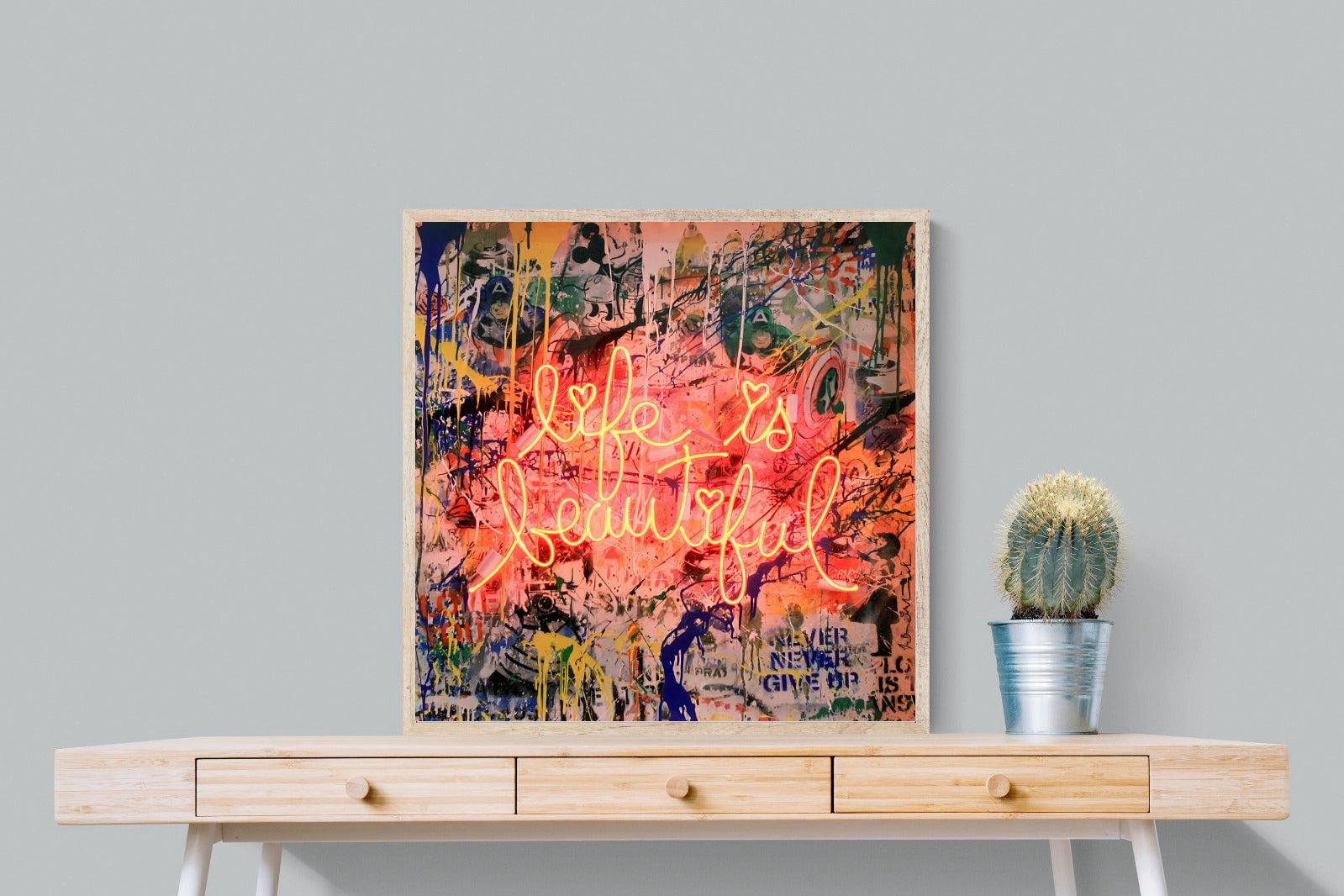 Life is Beautiful-Wall_Art-80 x 80cm-Mounted Canvas-Wood-Pixalot