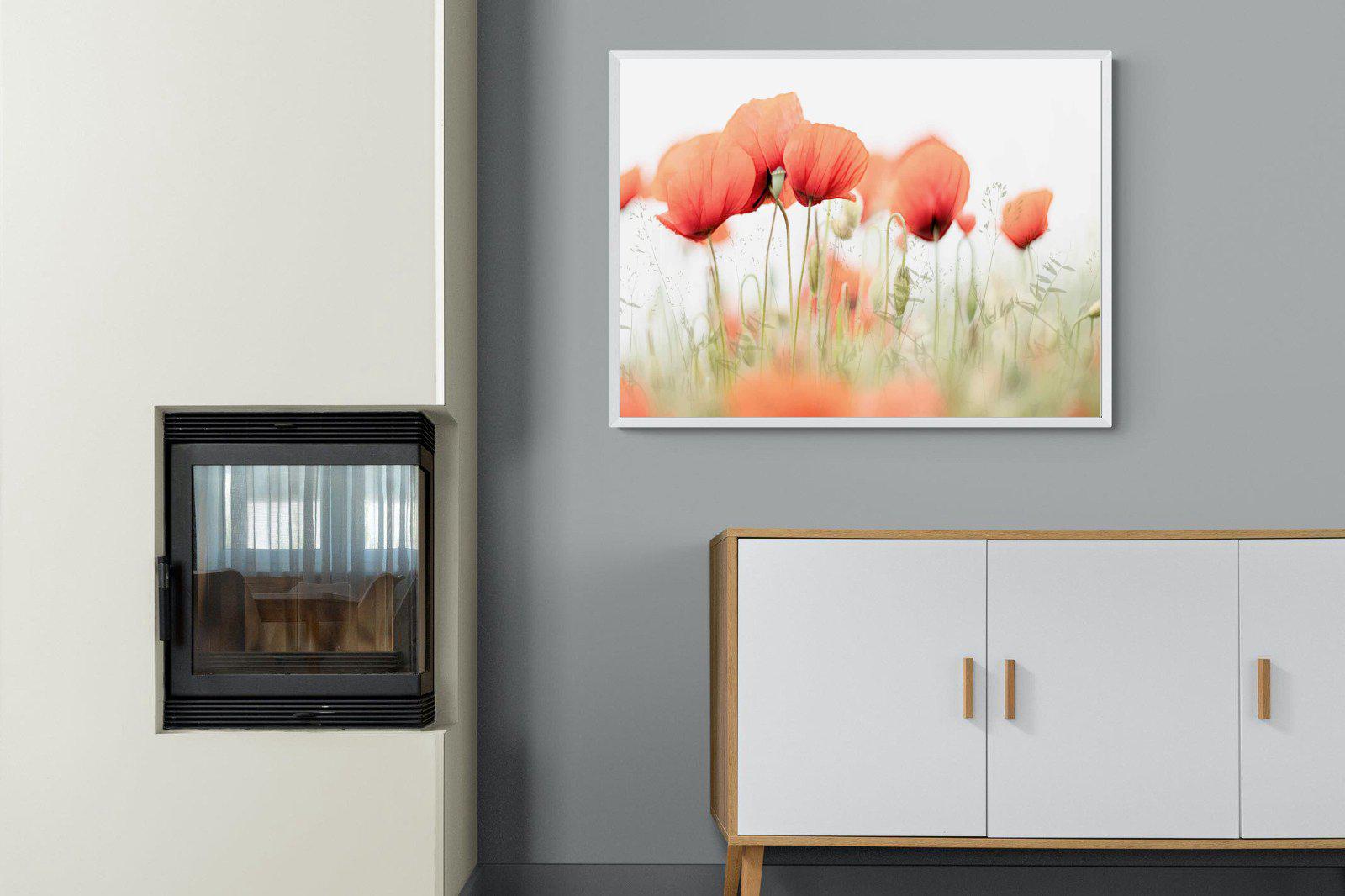 Light Poppies-Wall_Art-100 x 75cm-Mounted Canvas-White-Pixalot