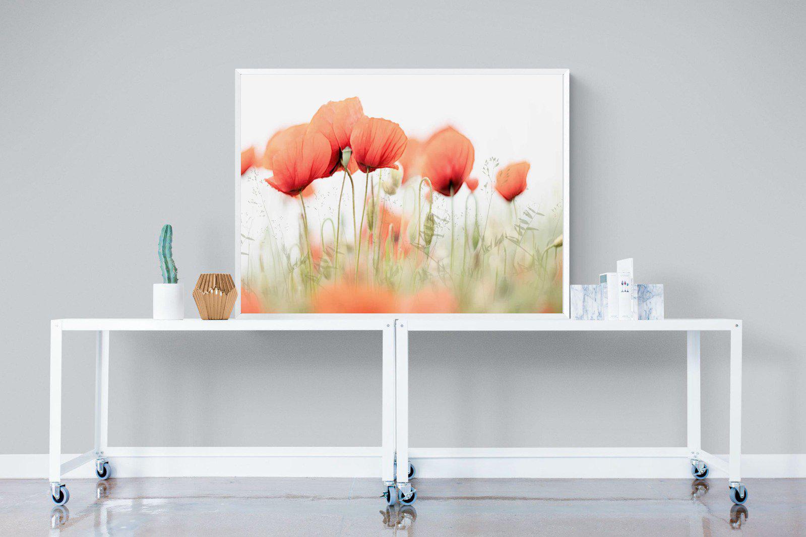 Light Poppies-Wall_Art-120 x 90cm-Mounted Canvas-White-Pixalot