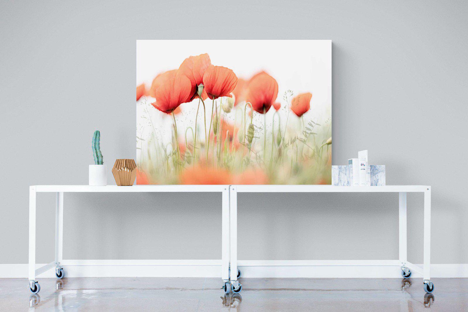 Light Poppies-Wall_Art-120 x 90cm-Mounted Canvas-No Frame-Pixalot