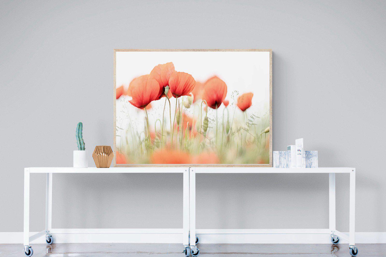 Light Poppies-Wall_Art-120 x 90cm-Mounted Canvas-Wood-Pixalot