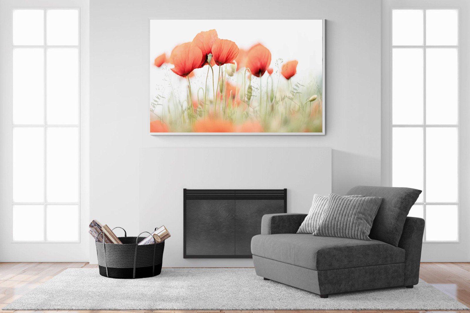 Light Poppies-Wall_Art-150 x 100cm-Mounted Canvas-White-Pixalot