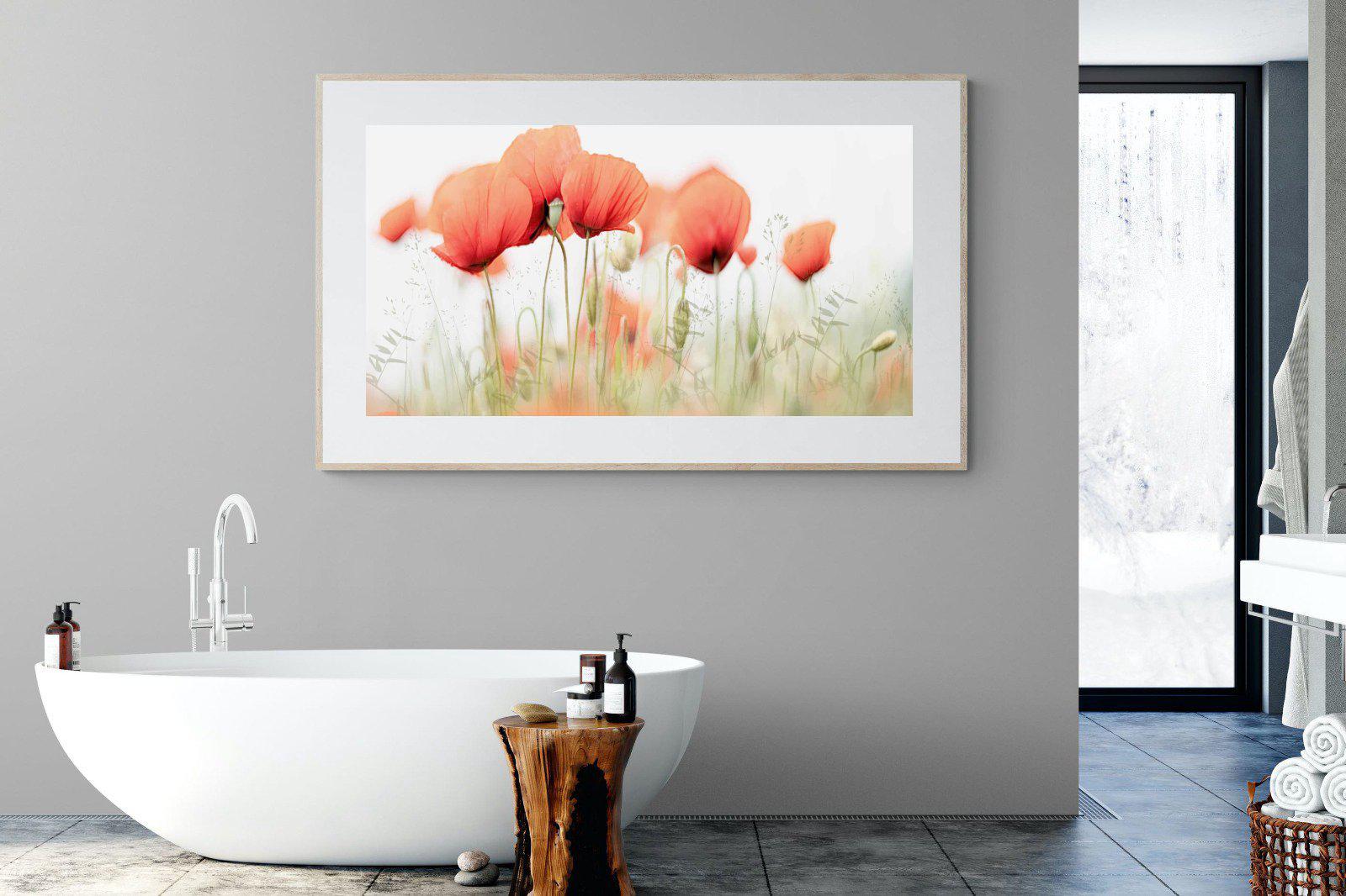 Light Poppies-Wall_Art-180 x 110cm-Framed Print-Wood-Pixalot