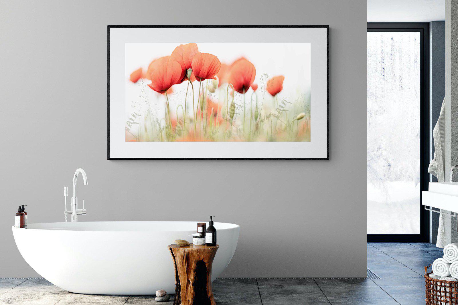Light Poppies-Wall_Art-180 x 110cm-Framed Print-Black-Pixalot