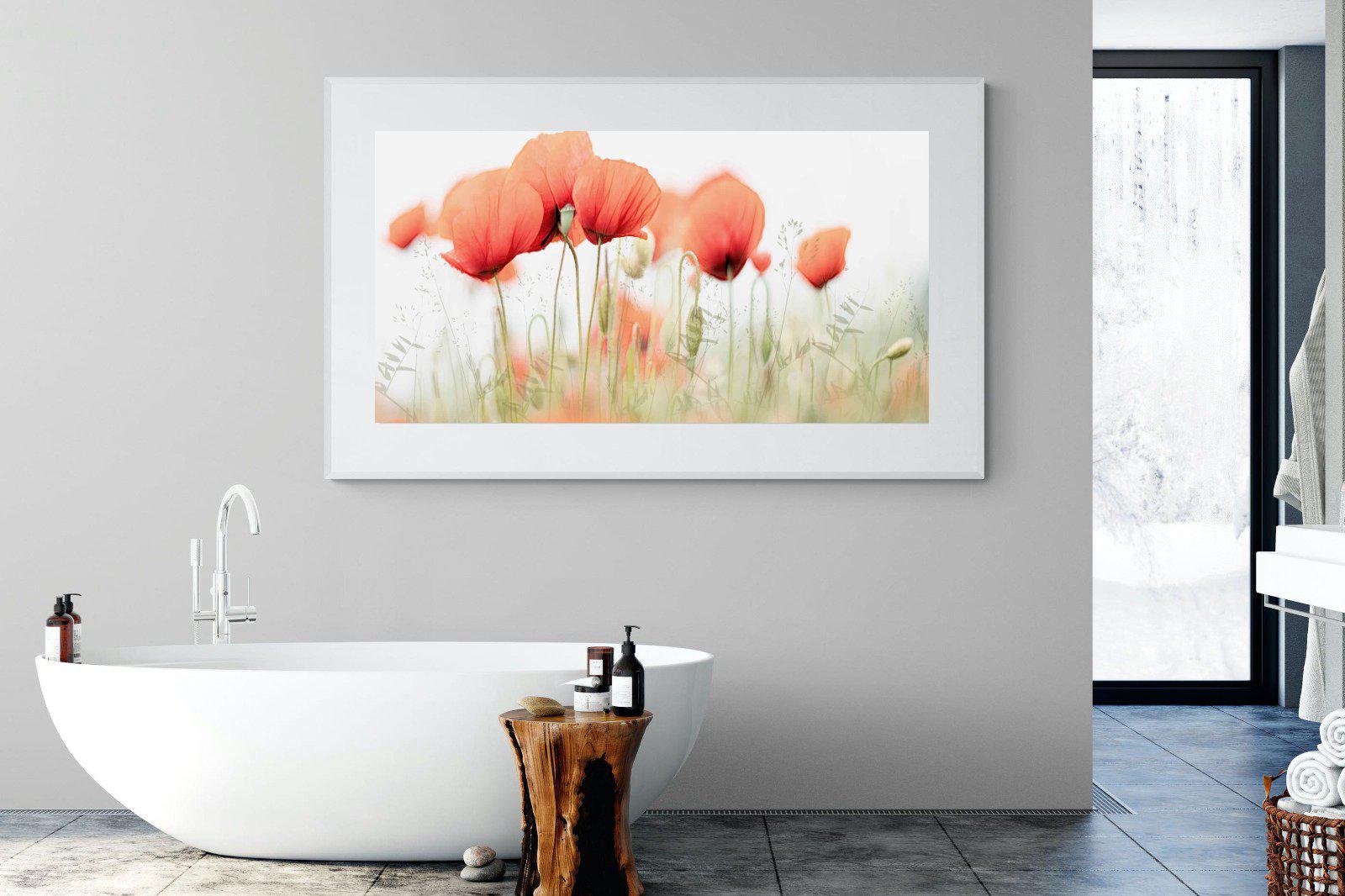 Light Poppies-Wall_Art-180 x 110cm-Framed Print-White-Pixalot