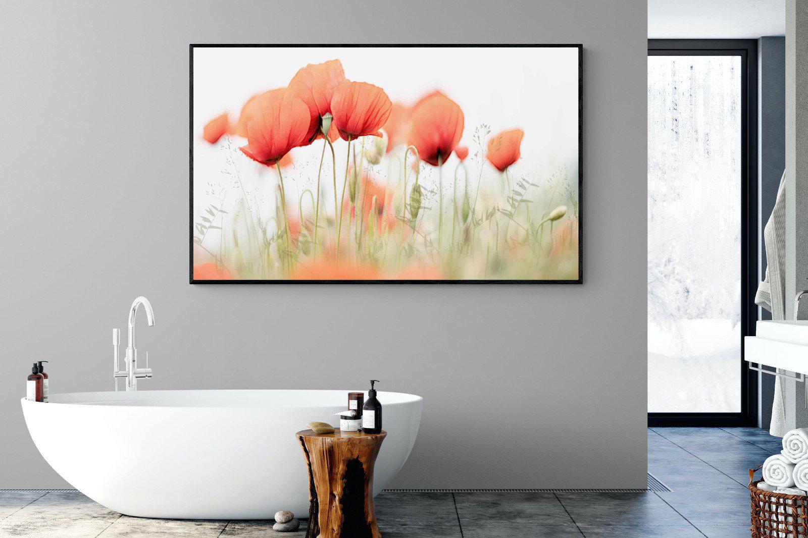 Light Poppies-Wall_Art-180 x 110cm-Mounted Canvas-Black-Pixalot