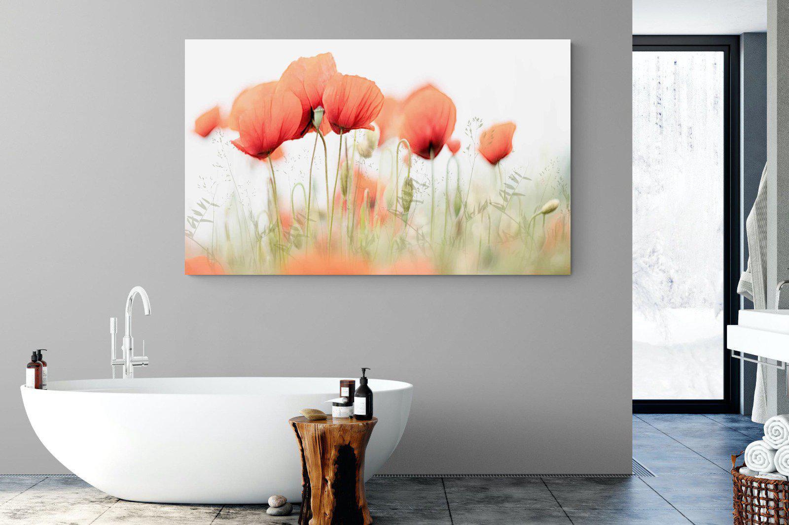 Light Poppies-Wall_Art-180 x 110cm-Mounted Canvas-No Frame-Pixalot