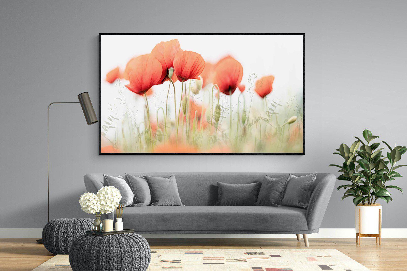 Light Poppies-Wall_Art-220 x 130cm-Mounted Canvas-Black-Pixalot