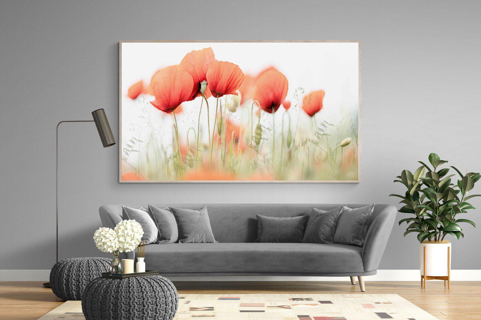Light Poppies-Wall_Art-220 x 130cm-Mounted Canvas-Wood-Pixalot