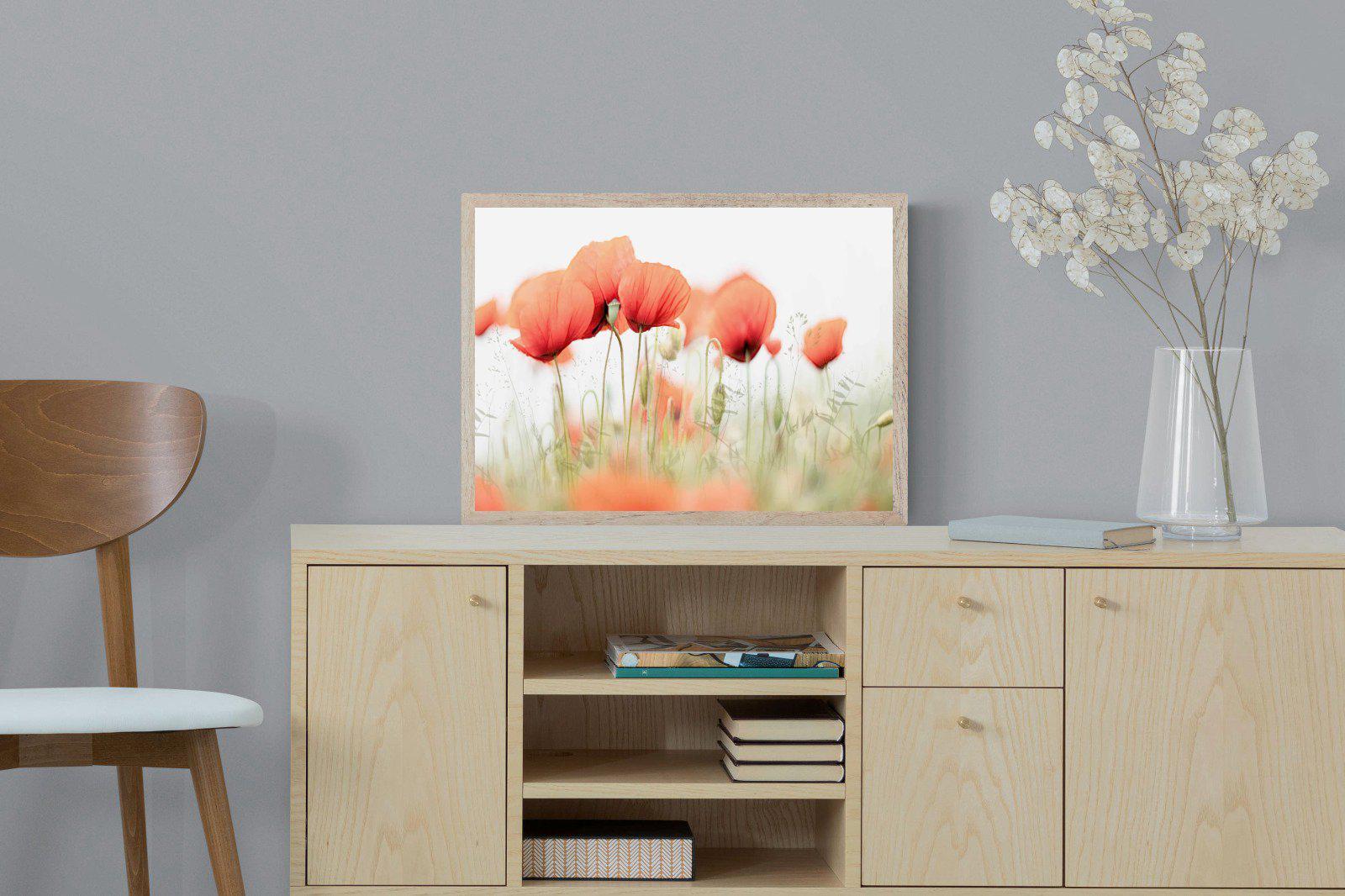 Light Poppies-Wall_Art-60 x 45cm-Mounted Canvas-Wood-Pixalot