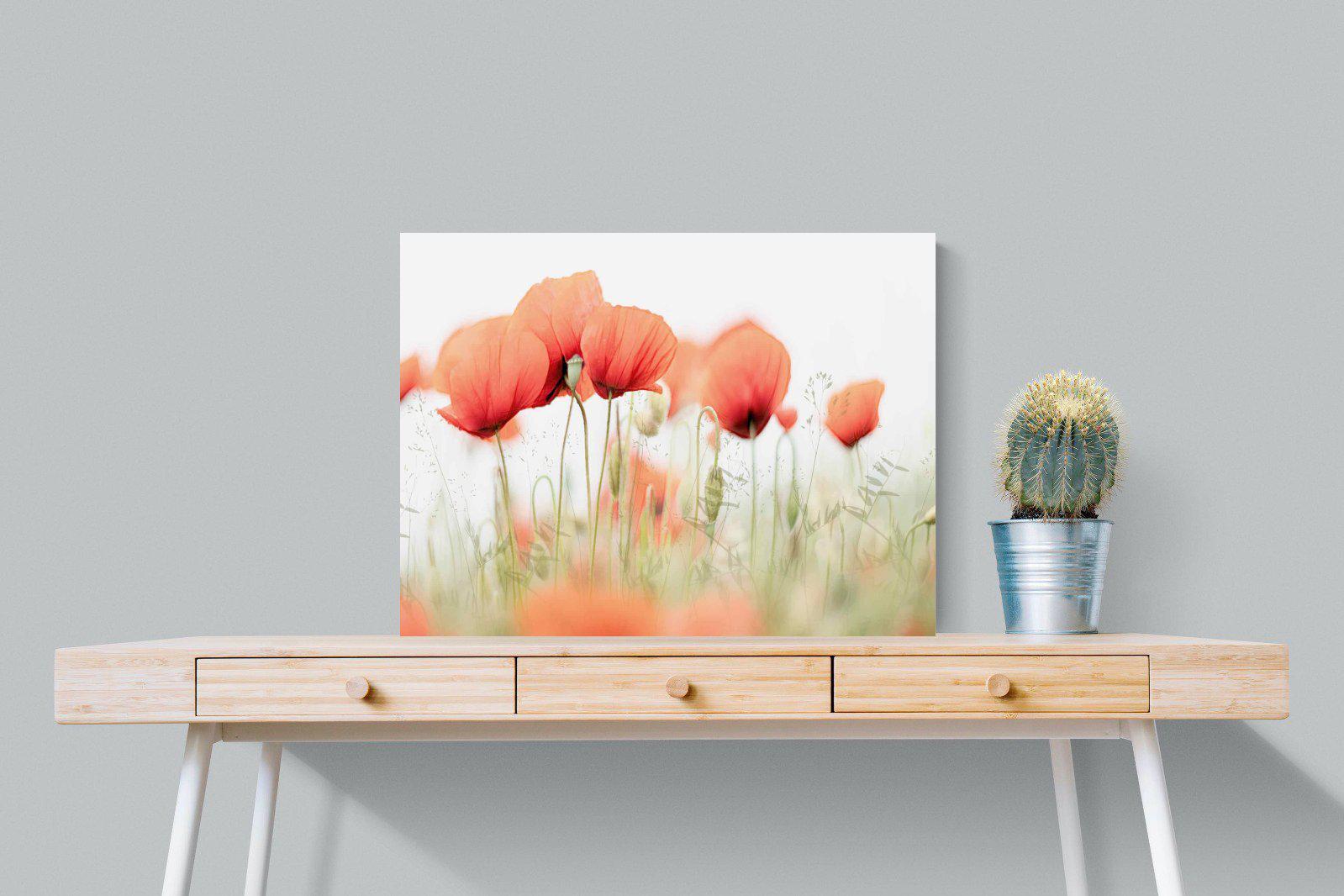 Light Poppies-Wall_Art-80 x 60cm-Mounted Canvas-No Frame-Pixalot