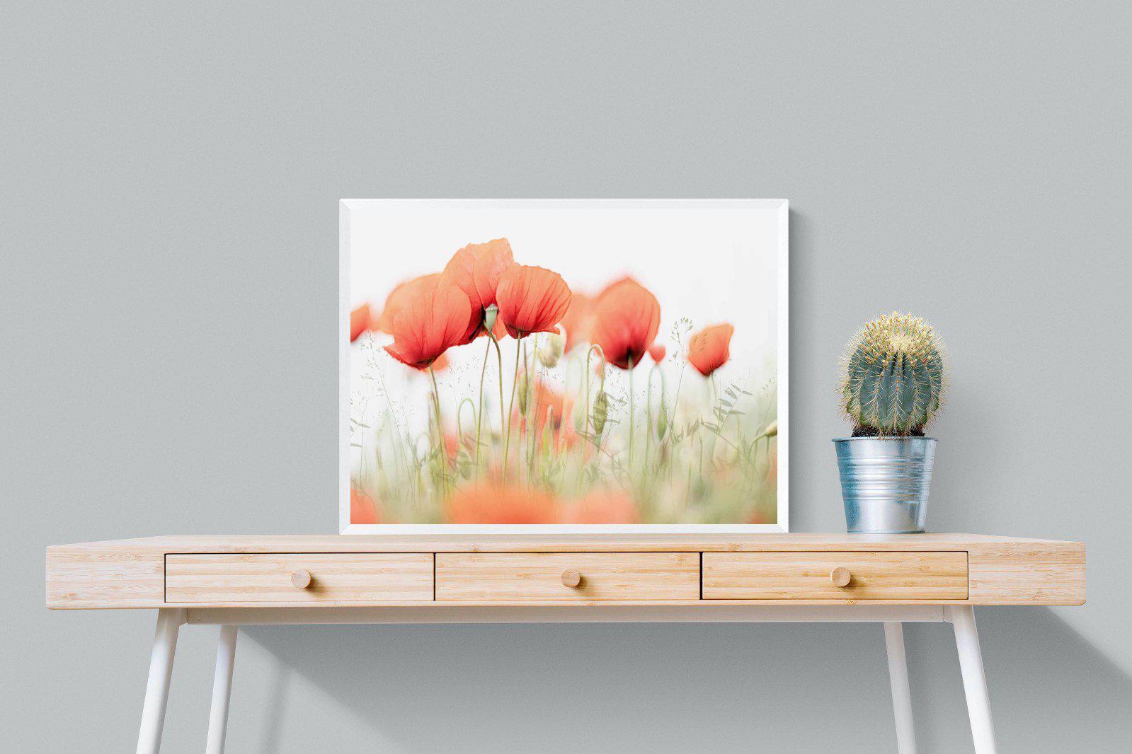 Light Poppies-Wall_Art-80 x 60cm-Mounted Canvas-White-Pixalot