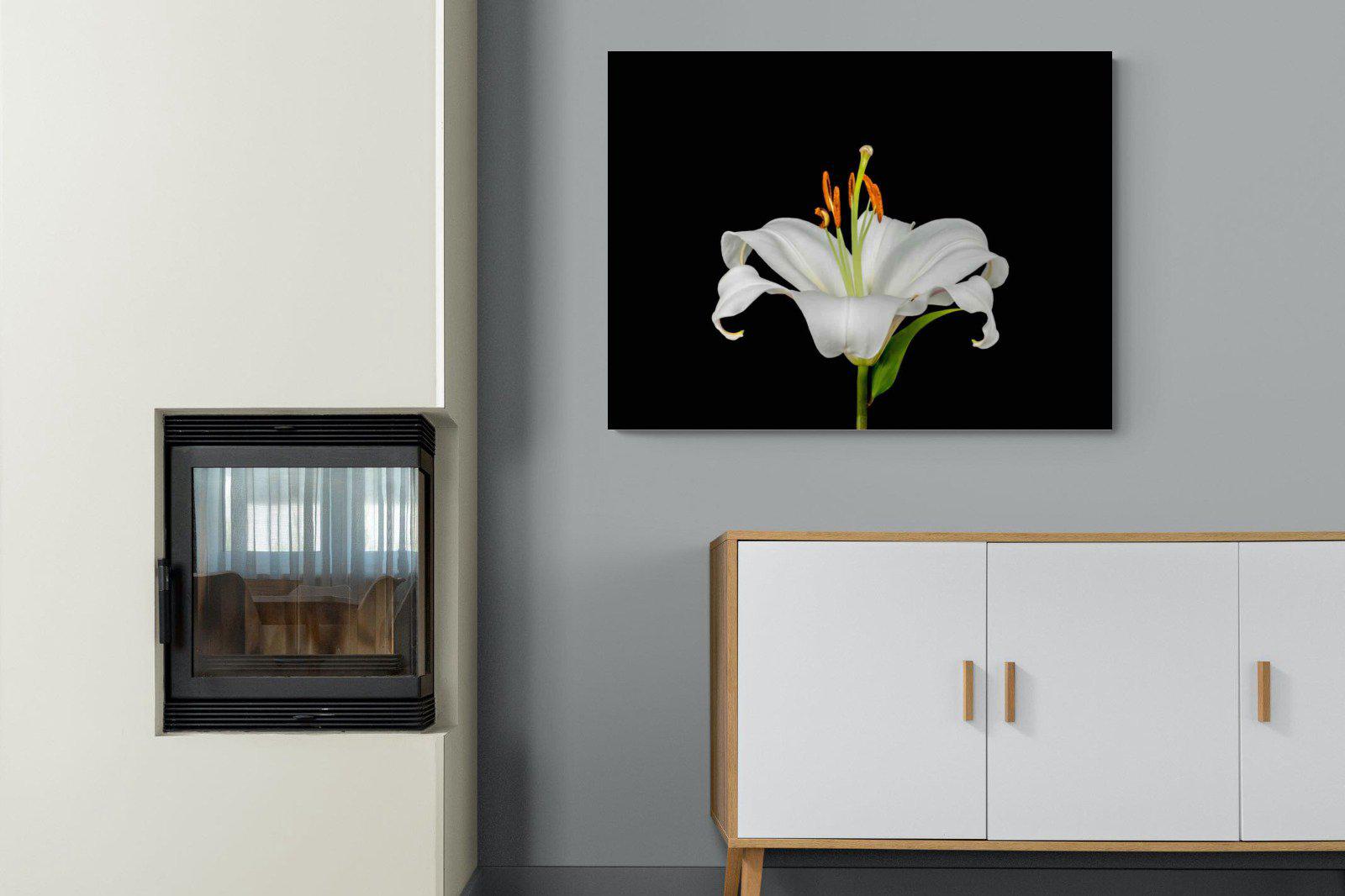 Lilium on Black-Wall_Art-100 x 75cm-Mounted Canvas-No Frame-Pixalot