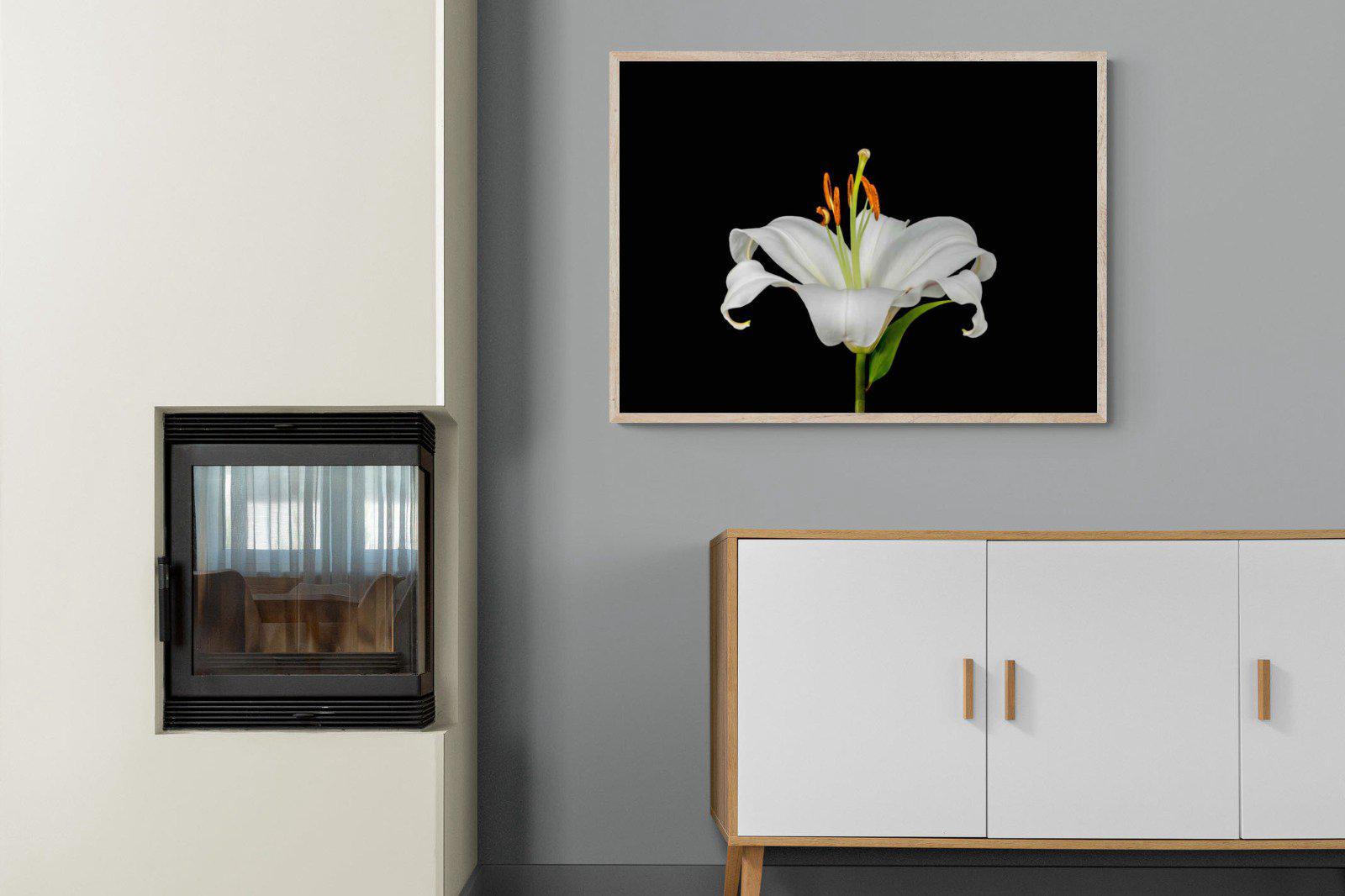 Lilium on Black-Wall_Art-100 x 75cm-Mounted Canvas-Wood-Pixalot