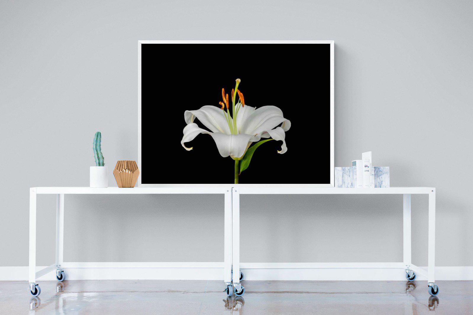 Lilium on Black-Wall_Art-120 x 90cm-Mounted Canvas-White-Pixalot