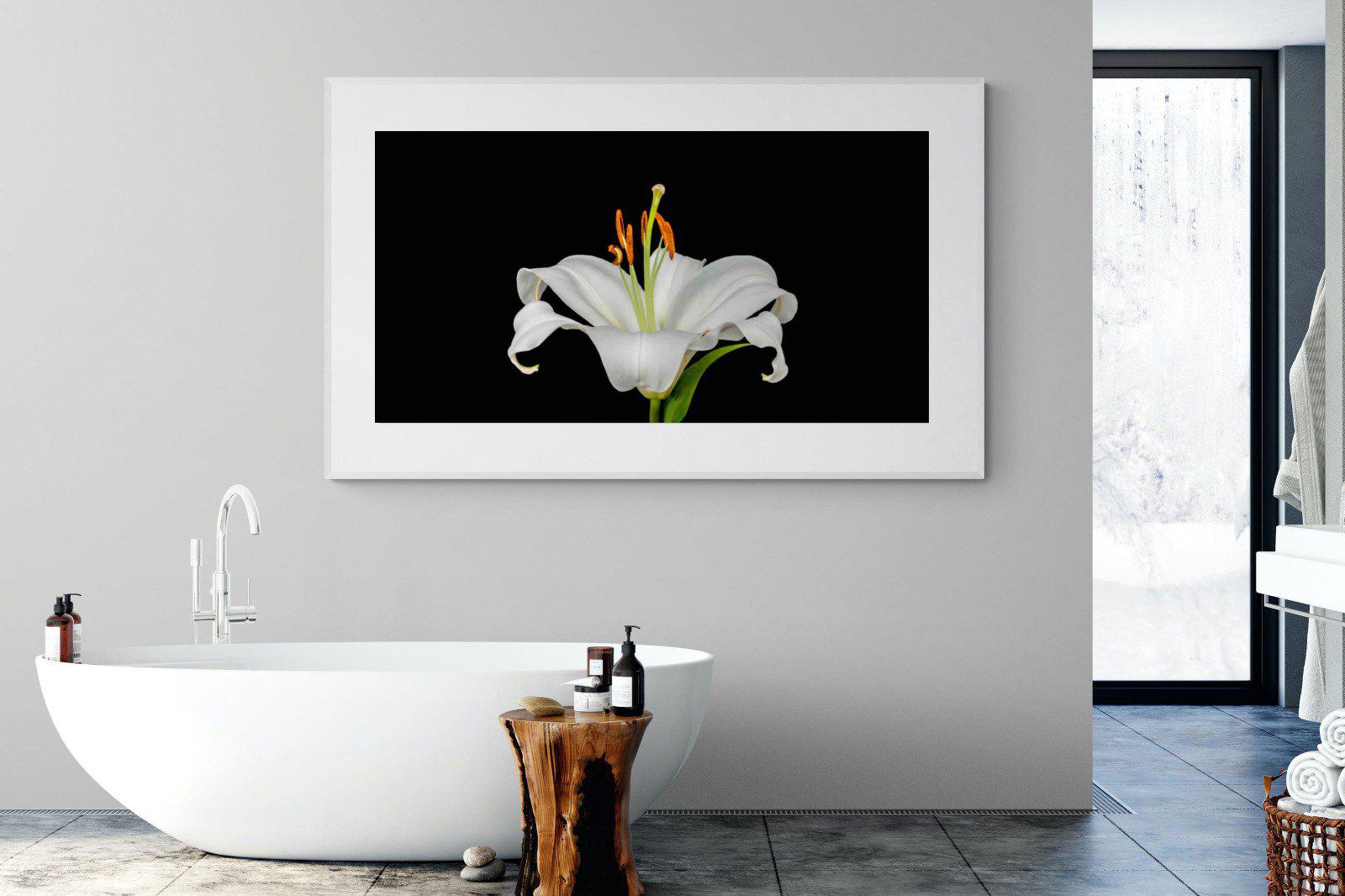 Lilium on Black-Wall_Art-180 x 110cm-Framed Print-White-Pixalot