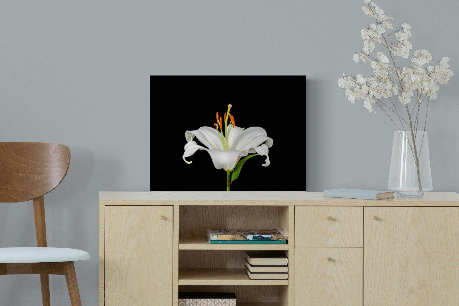 Lilium on Black-Wall_Art-60 x 45cm-Mounted Canvas-No Frame-Pixalot