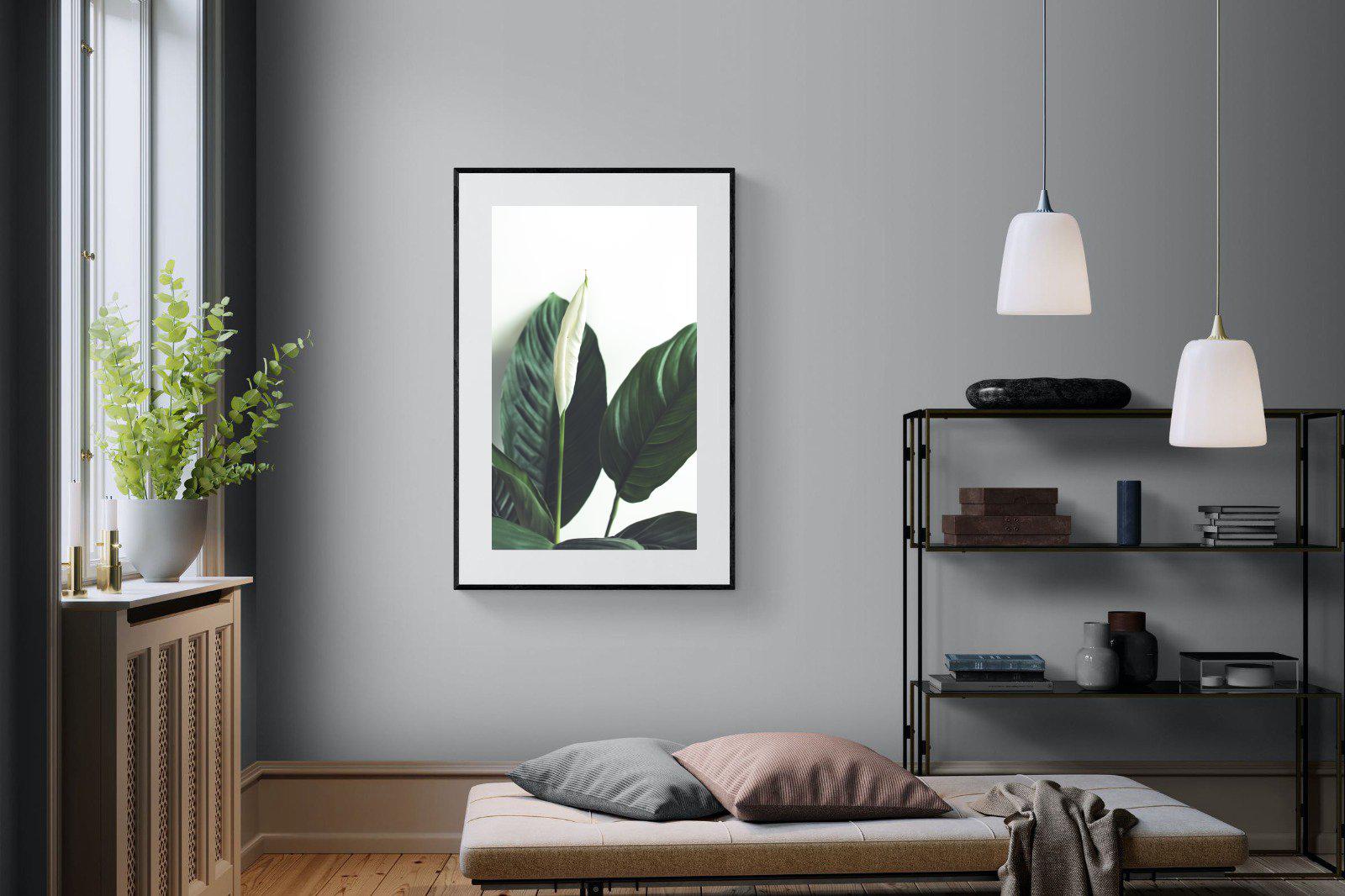Lily Leaves-Wall_Art-100 x 150cm-Framed Print-Black-Pixalot