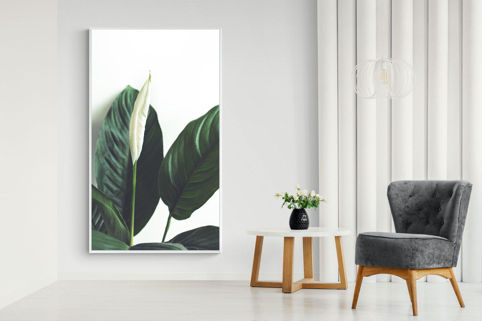 Lily Leaves-Wall_Art-130 x 220cm-Mounted Canvas-White-Pixalot
