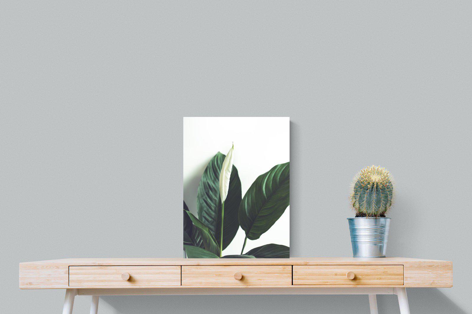 Lily Leaves-Wall_Art-45 x 60cm-Mounted Canvas-No Frame-Pixalot