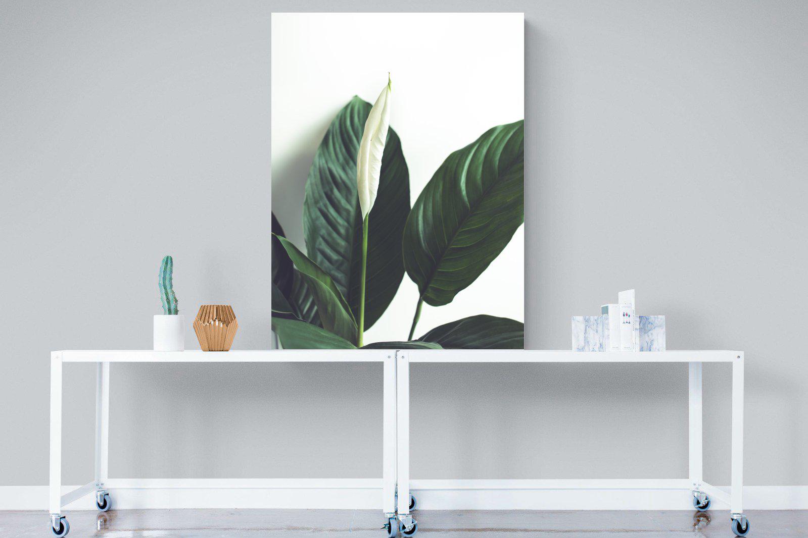 Lily Leaves-Wall_Art-90 x 120cm-Mounted Canvas-No Frame-Pixalot