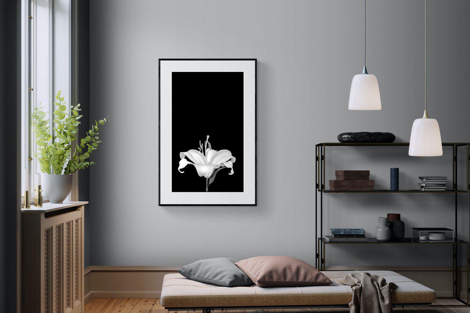 Lily on Black-Wall_Art-100 x 150cm-Framed Print-Black-Pixalot