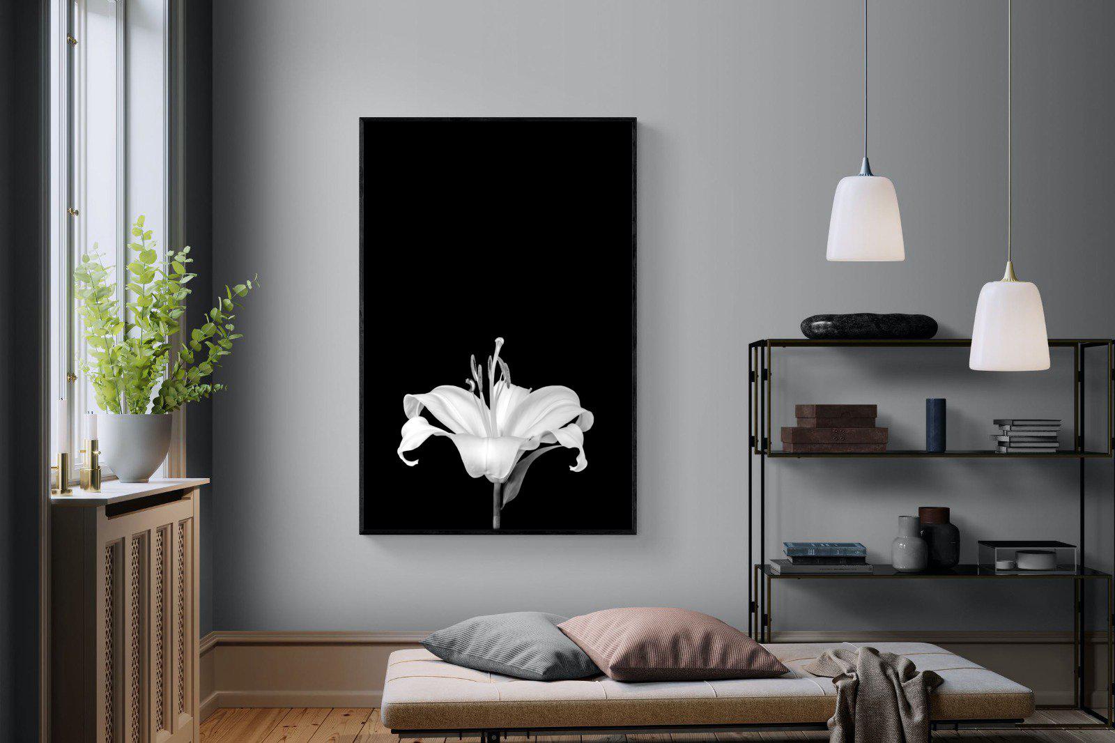 Lily on Black-Wall_Art-120 x 180cm-Mounted Canvas-Black-Pixalot