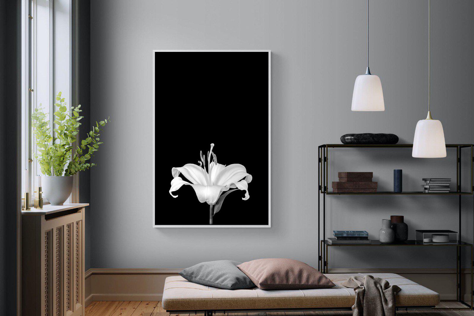 Lily on Black-Wall_Art-120 x 180cm-Mounted Canvas-White-Pixalot