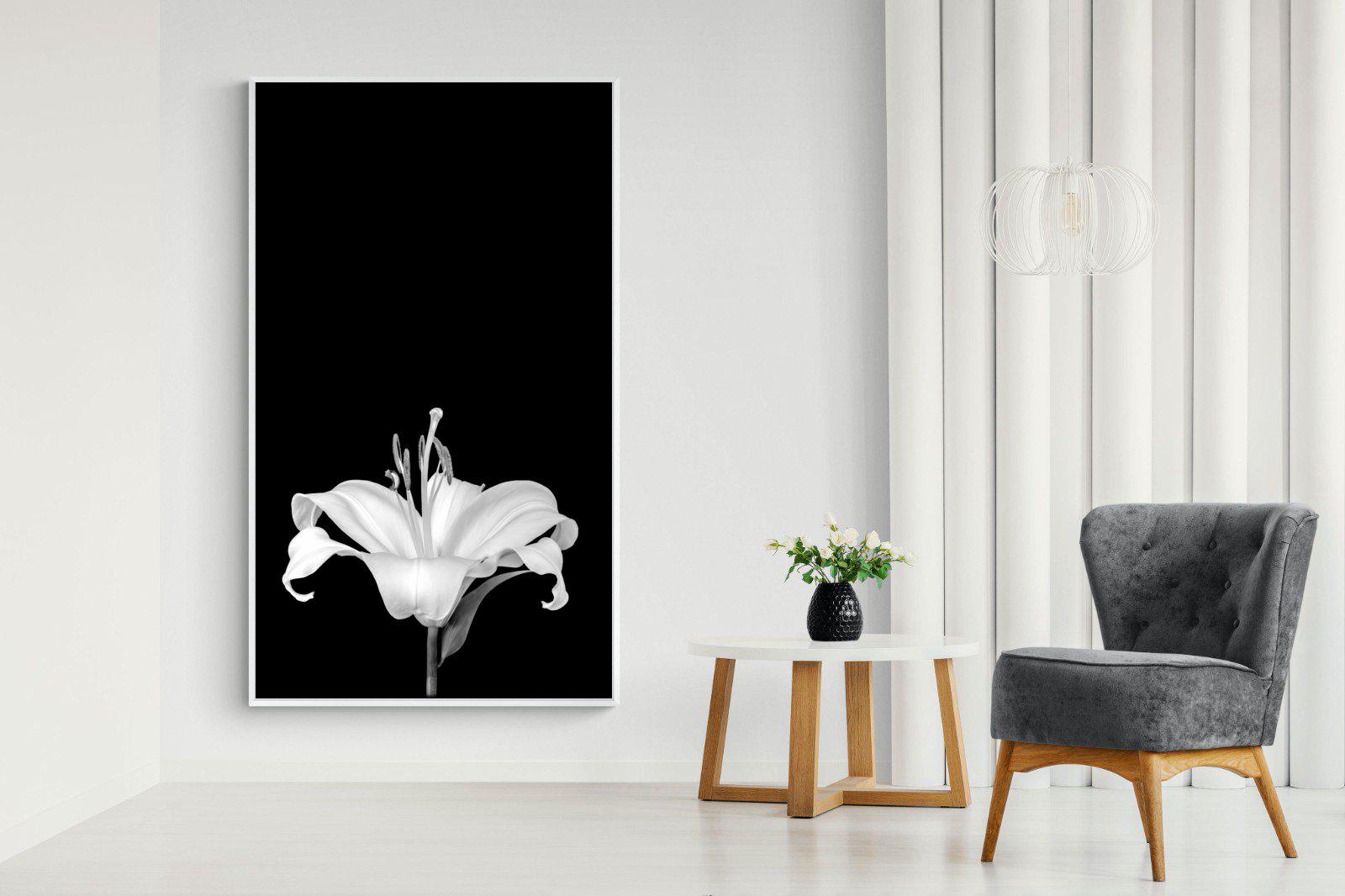Lily on Black-Wall_Art-130 x 220cm-Mounted Canvas-White-Pixalot