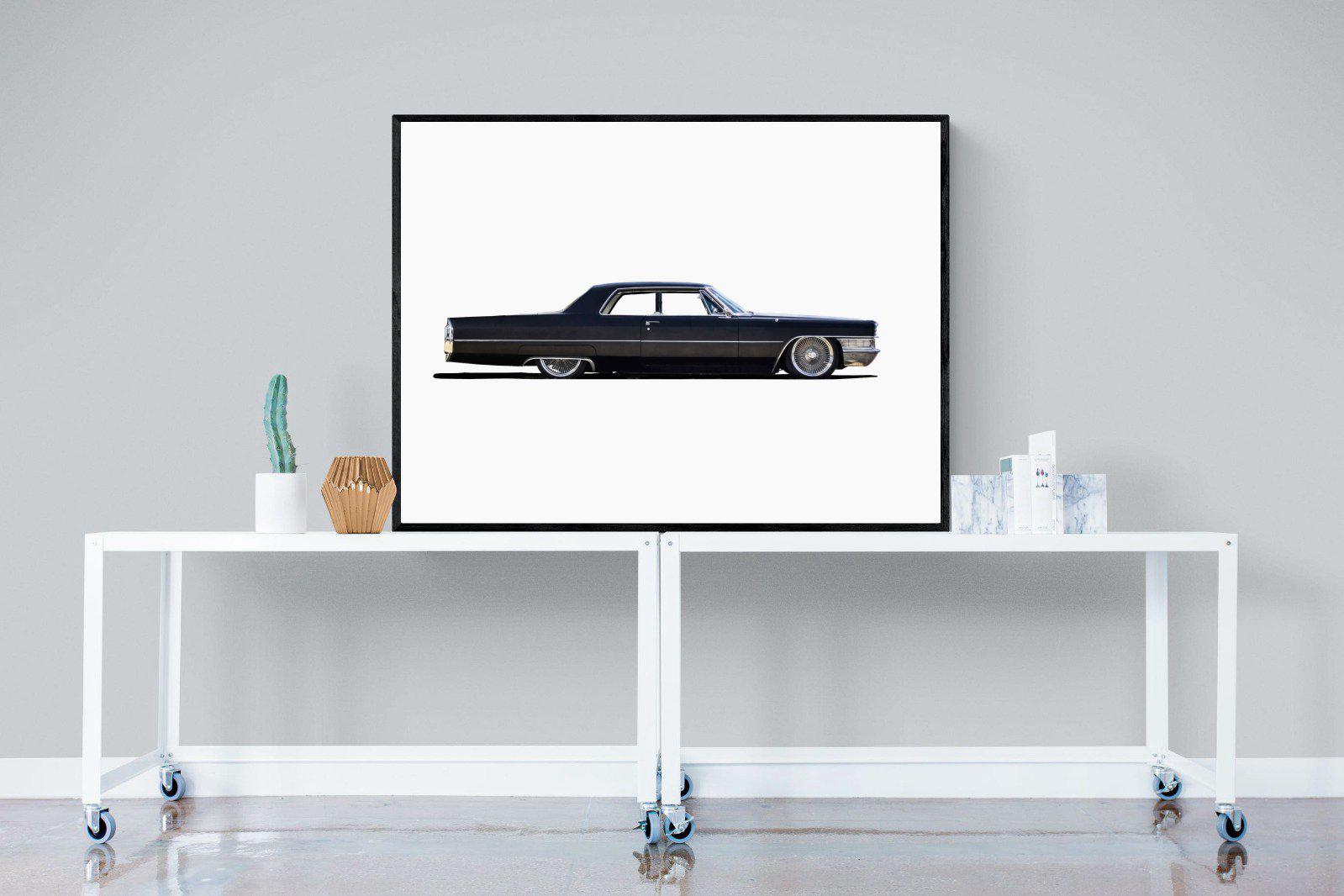 Lincoln Continental-Wall_Art-120 x 90cm-Mounted Canvas-Black-Pixalot