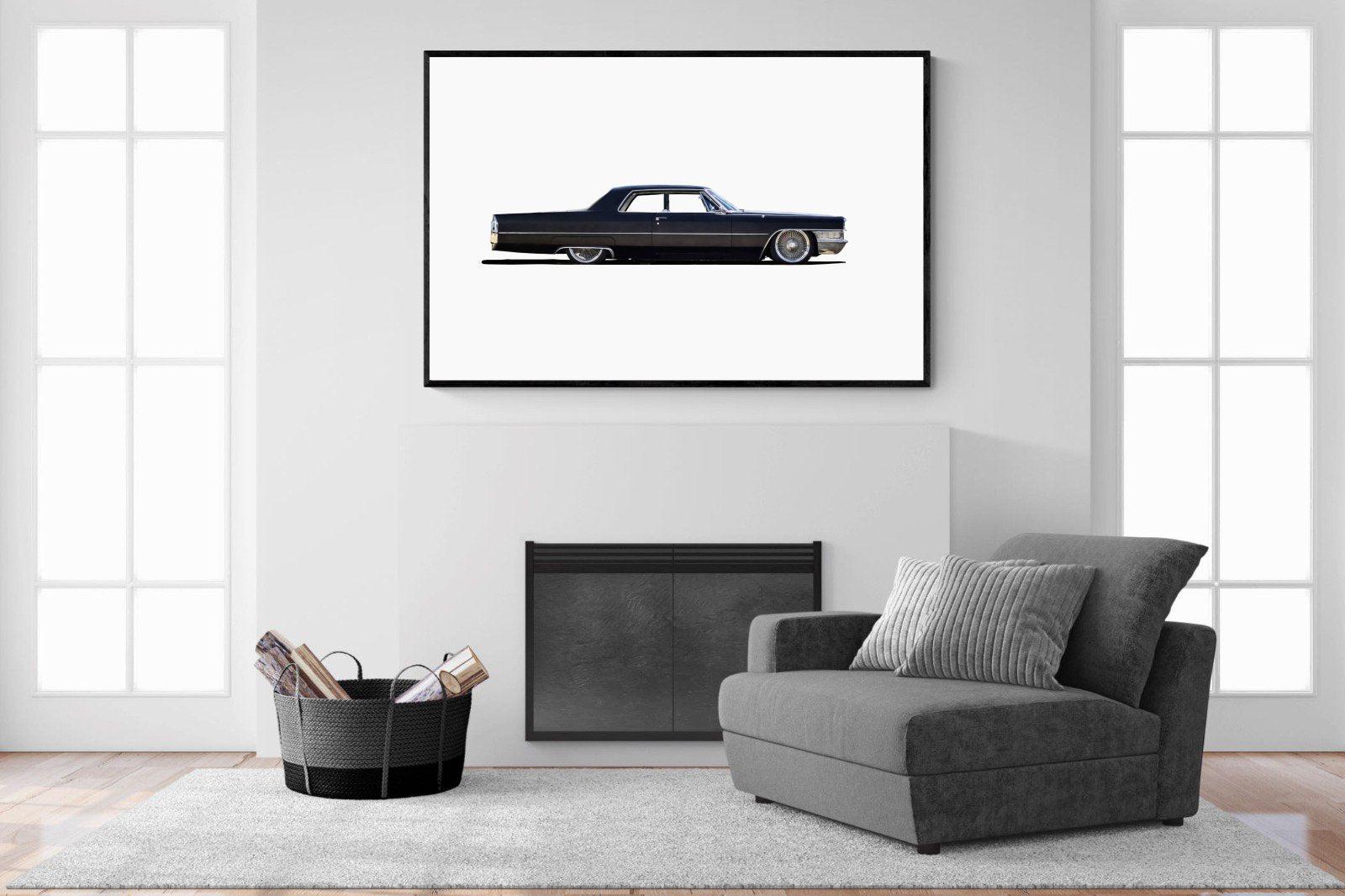 Lincoln Continental-Wall_Art-150 x 100cm-Mounted Canvas-Black-Pixalot