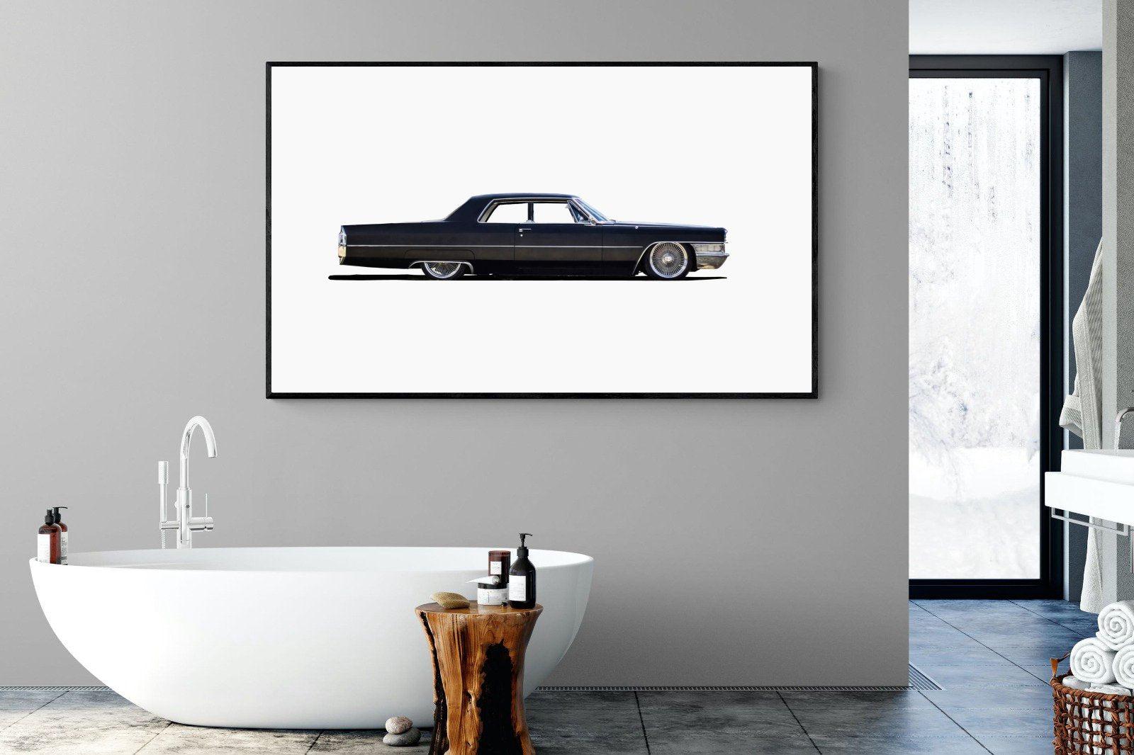 Lincoln Continental-Wall_Art-180 x 110cm-Mounted Canvas-Black-Pixalot