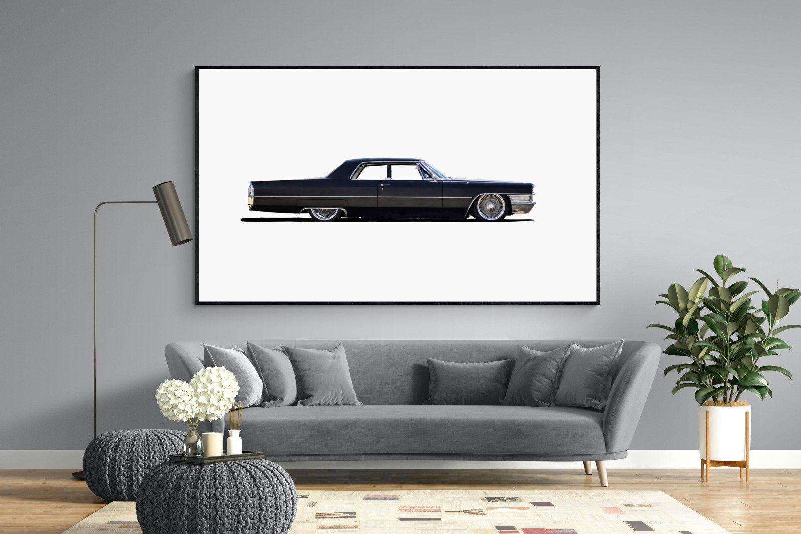Lincoln Continental-Wall_Art-220 x 130cm-Mounted Canvas-Black-Pixalot