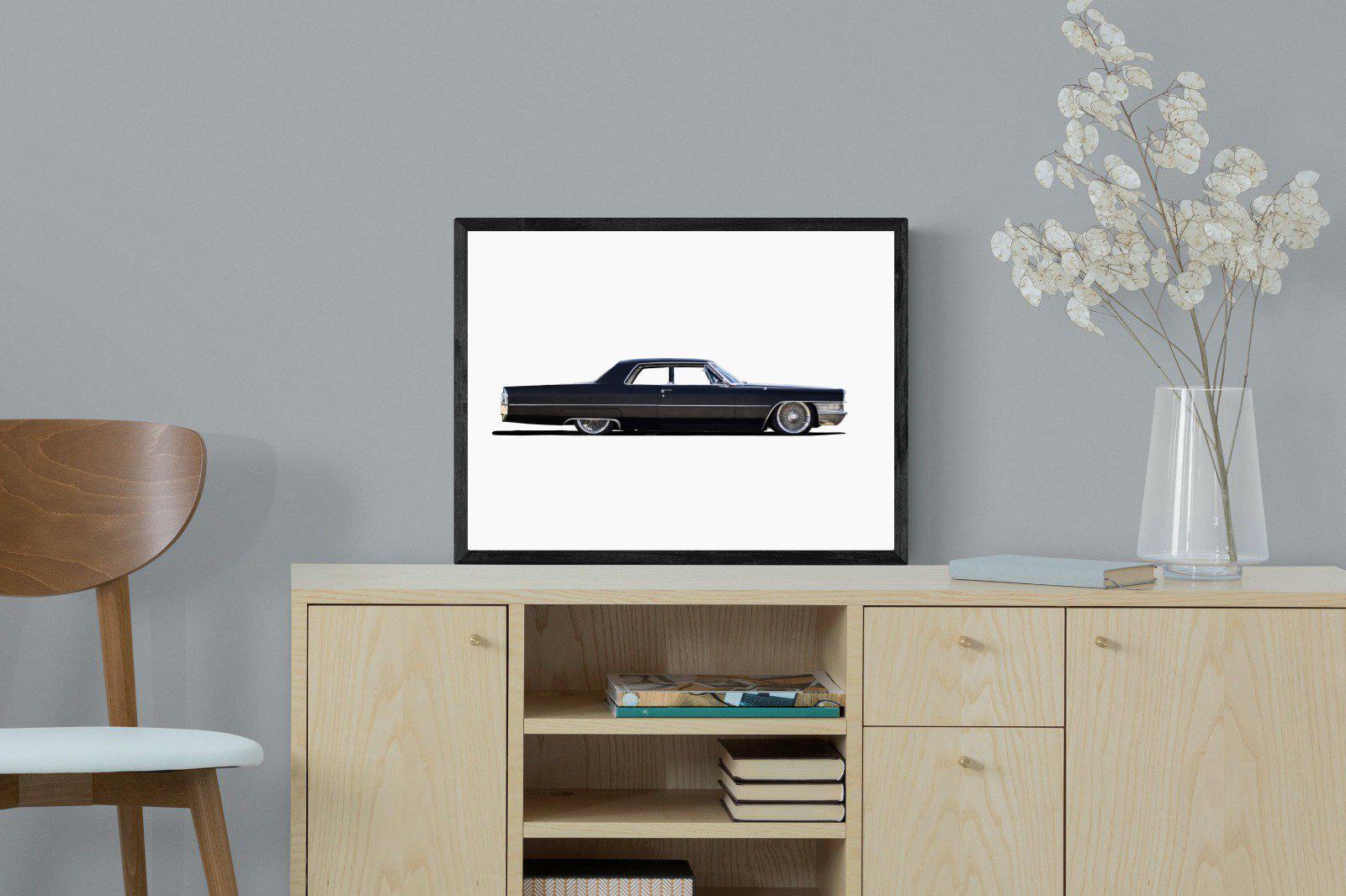 Lincoln Continental-Wall_Art-60 x 45cm-Mounted Canvas-Black-Pixalot