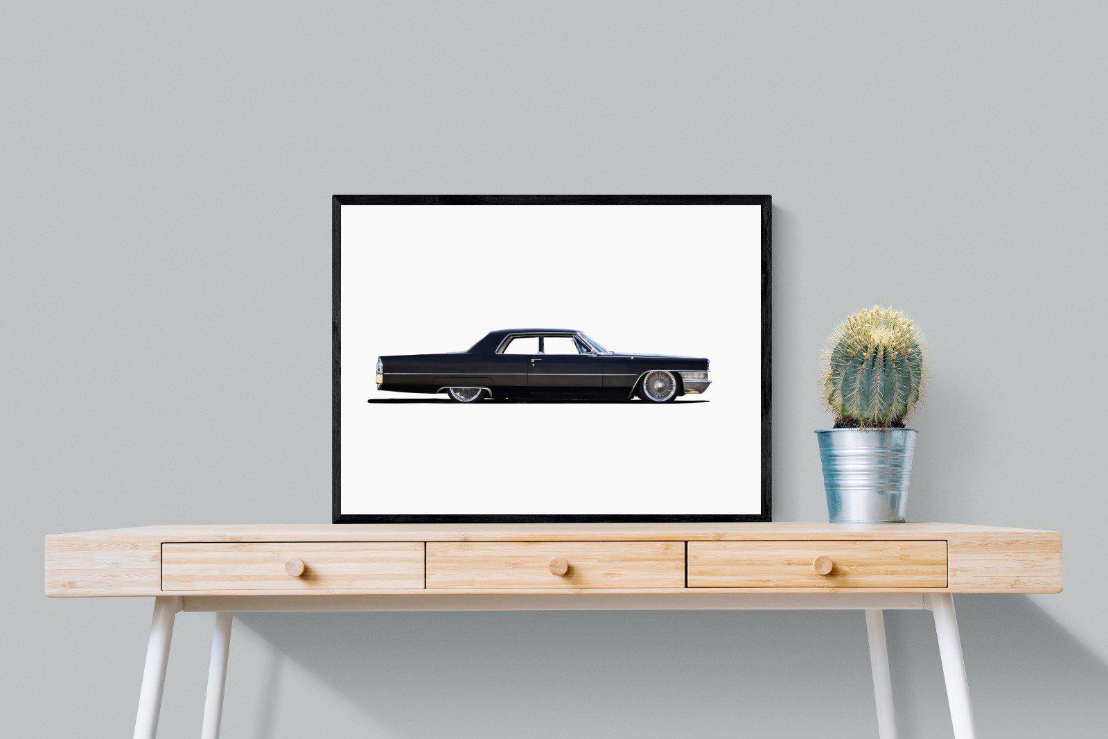 Lincoln Continental-Wall_Art-80 x 60cm-Mounted Canvas-Black-Pixalot