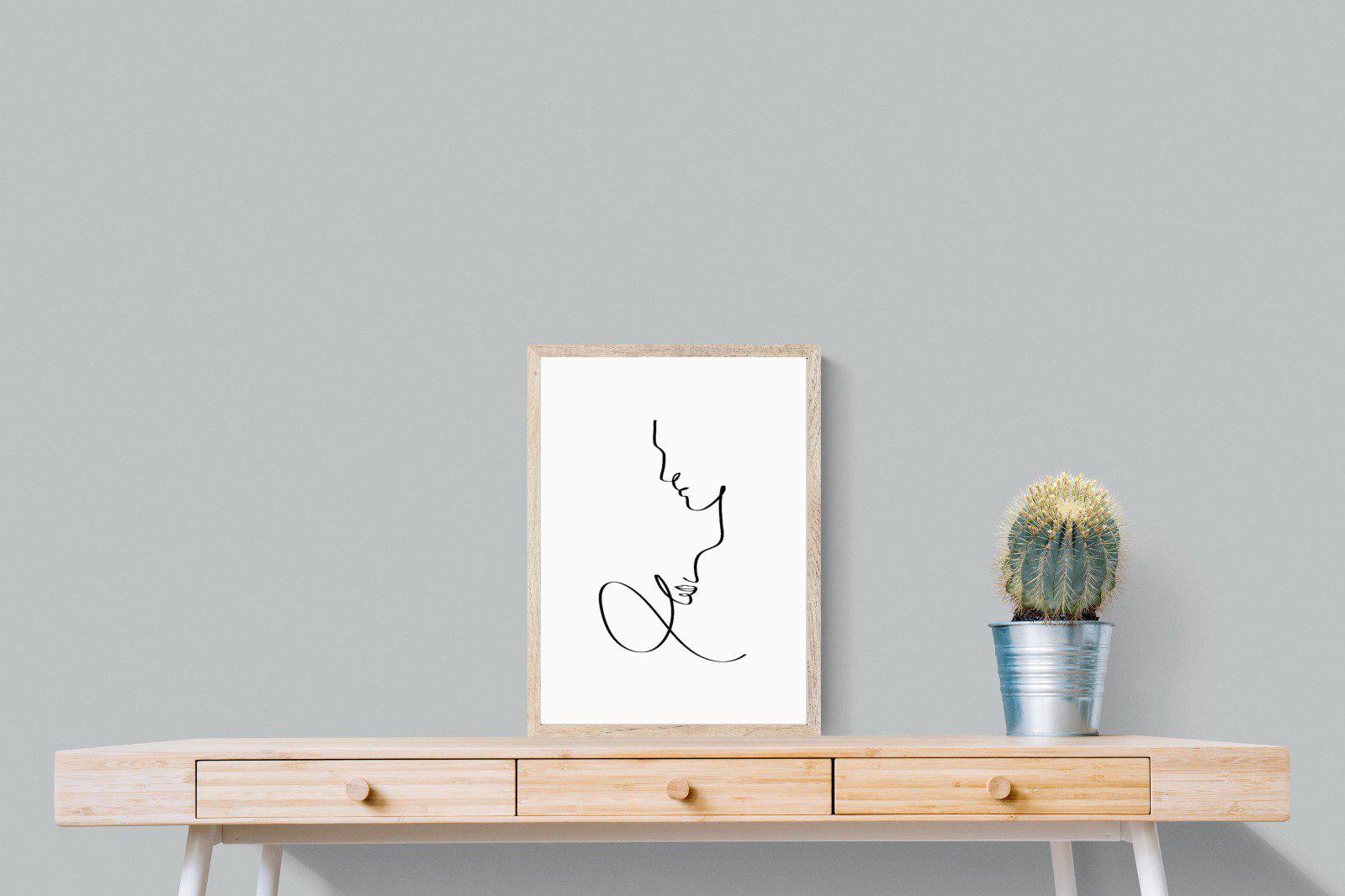 Line Drawn Couple-Wall_Art-45 x 60cm-Mounted Canvas-Wood-Pixalot