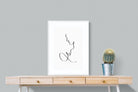 Line Drawn Couple-Wall_Art-60 x 80cm-Framed Print-White-Pixalot