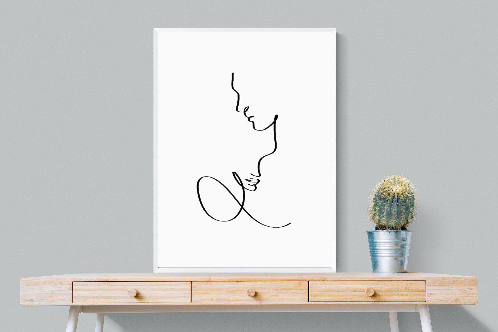 Line Drawn Couple-Wall_Art-75 x 100cm-Mounted Canvas-White-Pixalot