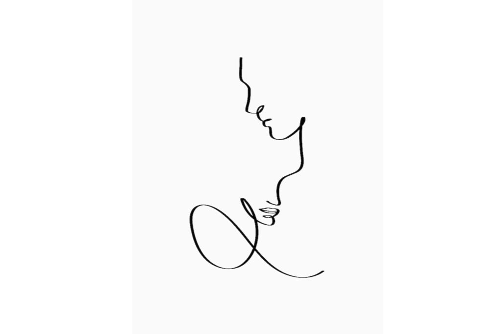 Line Drawn Couple-Wall_Art-Pixalot